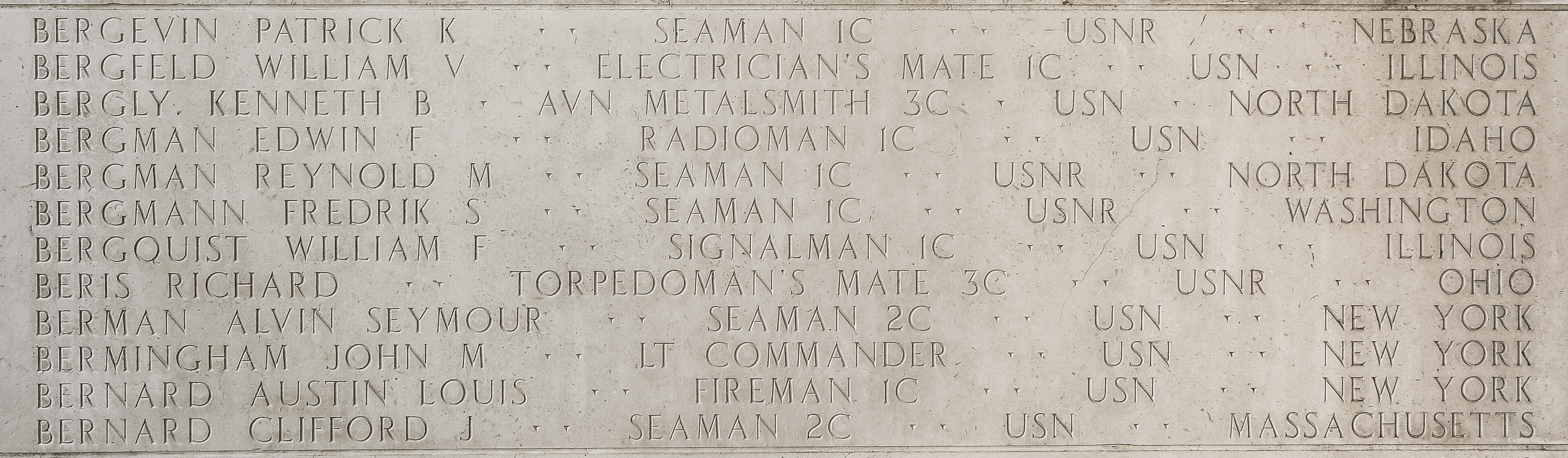 Edwin F. Bergman, Radioman First Class